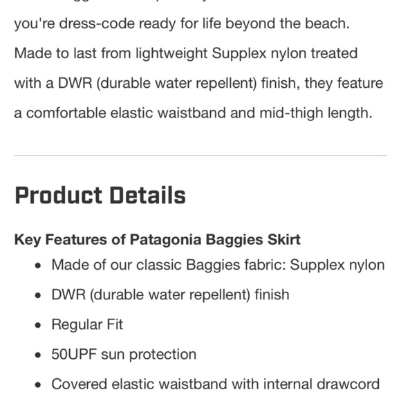 **NWT** Patagonia Baggies Skirt - Picture 3 of 10